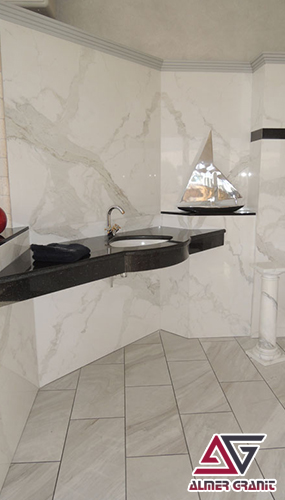Mermer banyo tezgahı